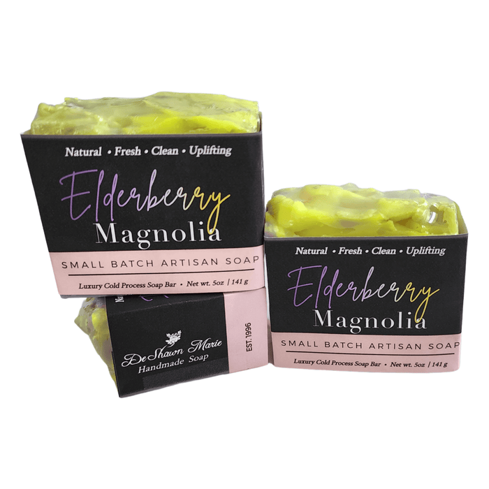 Elderberry Magnolia Soap Bar - Soap Boutique, handcrafted small batch artisan soap with vibrant colors.