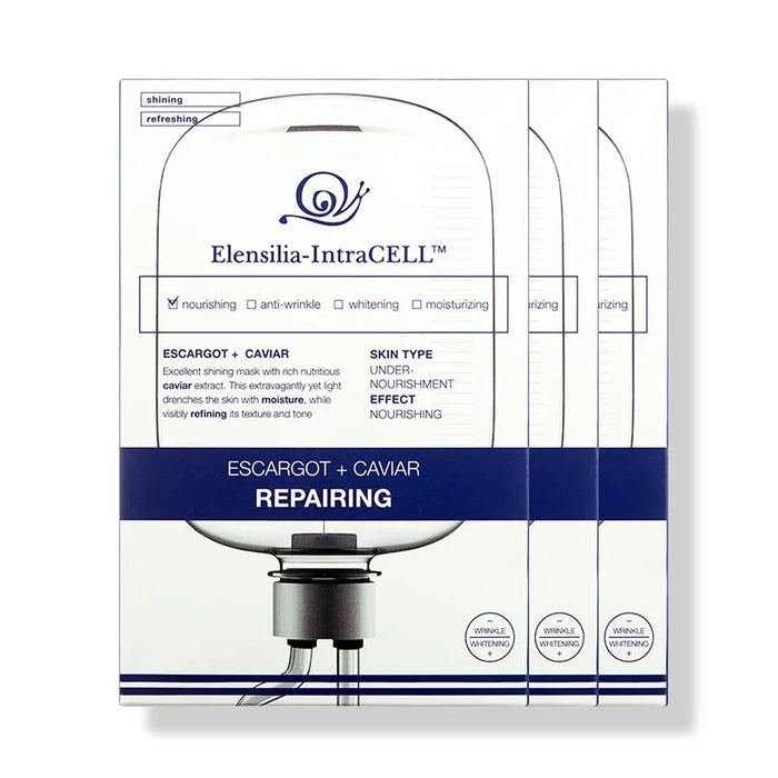 [ELENSILIA] Intracell Escargot + Caviar Repairing Mask 25ml*30EA - Ballagrio