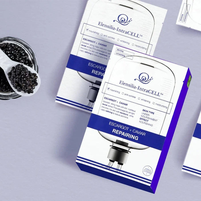 [ELENSILIA] Intracell Escargot + Caviar Repairing Mask 25ml*30EA - Ballagrio