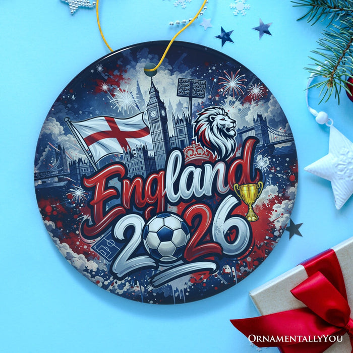 England 2026 Soccer Cup Global Championship Ornament, Fans Football Gift and Tree Decor Ceramic Ornament OrnamentallyYou