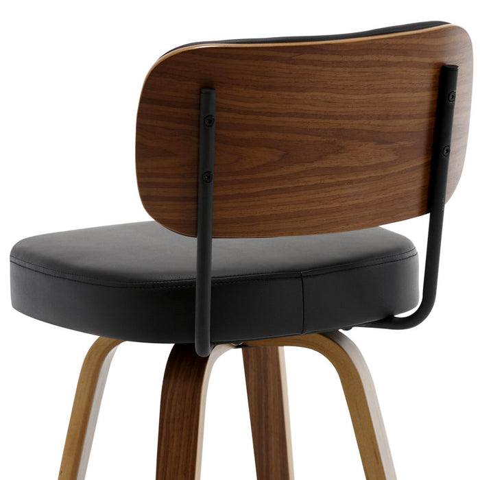 Ensemble de 2 tabourets de bar et de comptoir pivotants Logreira, rembourrés et recouverts de tissu.