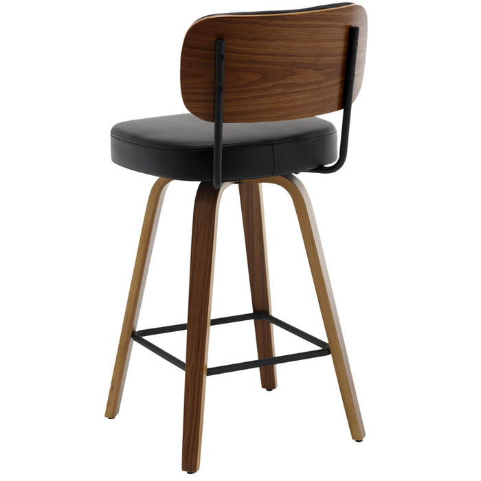 Ensemble de 2 tabourets de bar et de comptoir pivotants Logreira, rembourrés et recouverts de tissu.