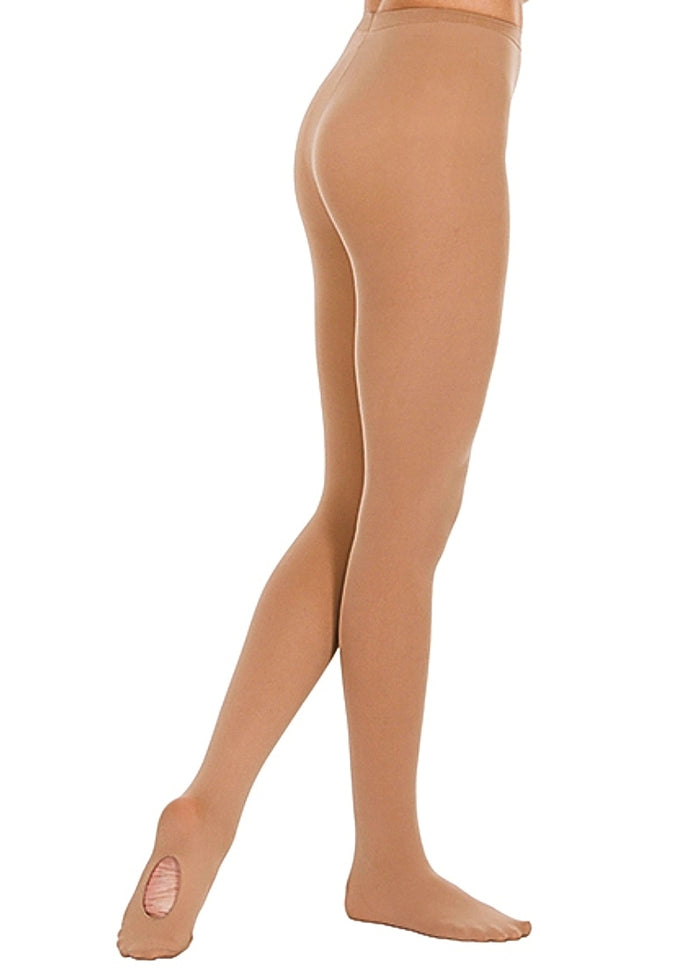 Eurotard 210C girls' microfiber convertible tights in Caramel