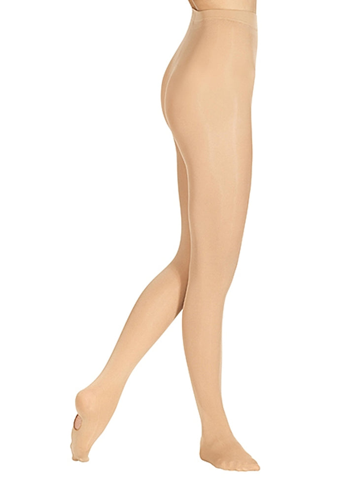 Eurotard 210C girls' microfiber convertible tights in Light Suntan