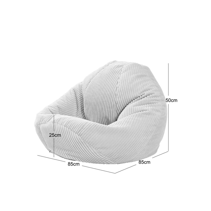 FLOBY - Pouf en velours côtelé beige