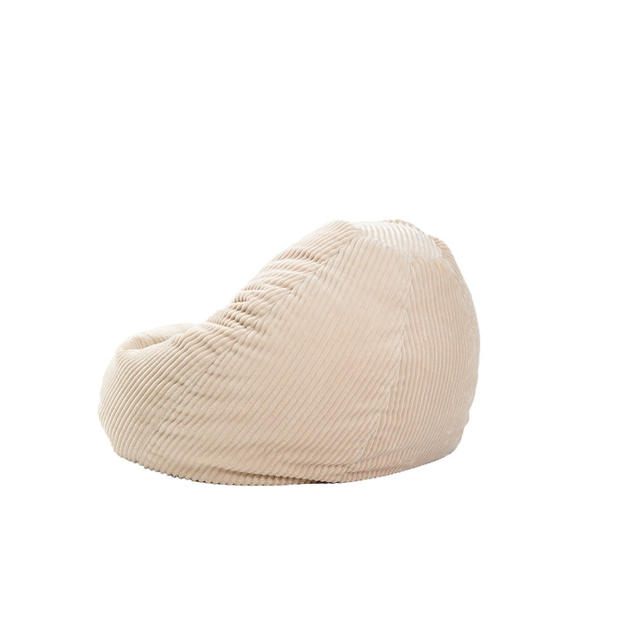 FLOBY - Pouf en velours côtelé beige