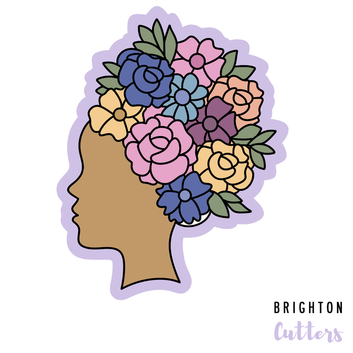 Floral Head Silhouette Cookie Cutter