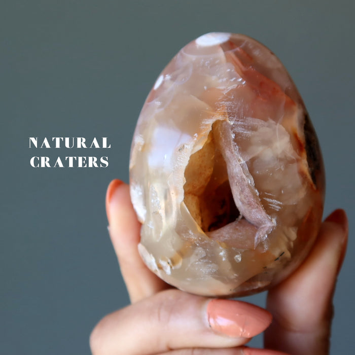 flower agate egg