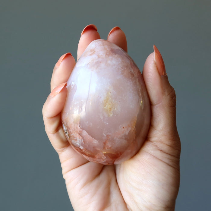 flower agate egg