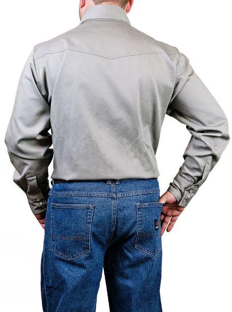 Forge FR Snap Front Grey Work Shirt - Ironworkergear