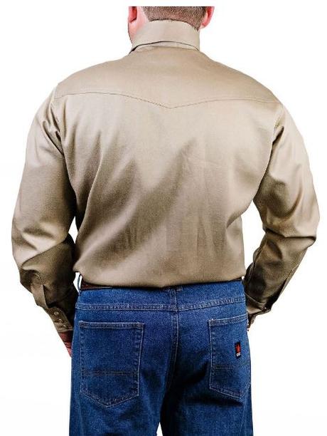 Forge FR Snap Front Khaki Work Shirt - Ironworkergear