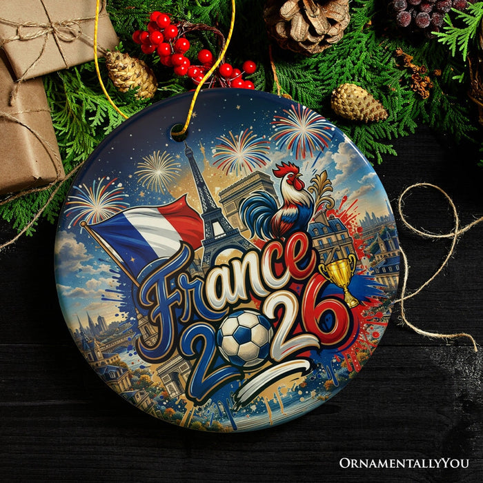 France 2026 Soccer Cup Global Championship Ornament, Fans Football Gift and Tree Decor Ceramic Ornament OrnamentallyYou