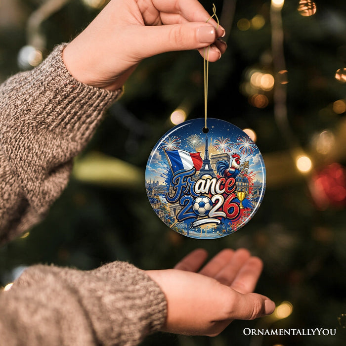 France 2026 Soccer Cup Global Championship Ornament, Fans Football Gift and Tree Decor Ceramic Ornament OrnamentallyYou