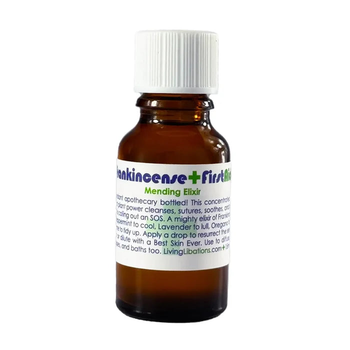 Brown glass bottle with white cap and label on a white background