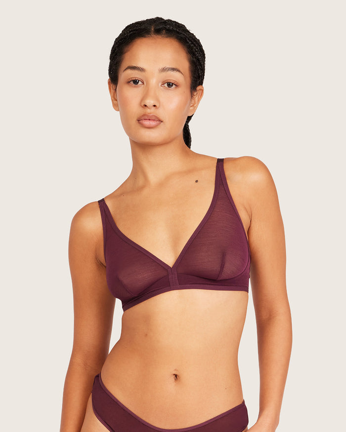 FreeMesh Plunge Bralette - Fig