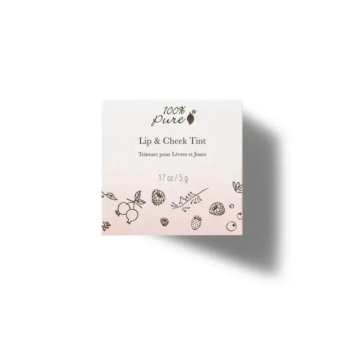 100% Pure Lip & Cheek Tint packaging on a white background