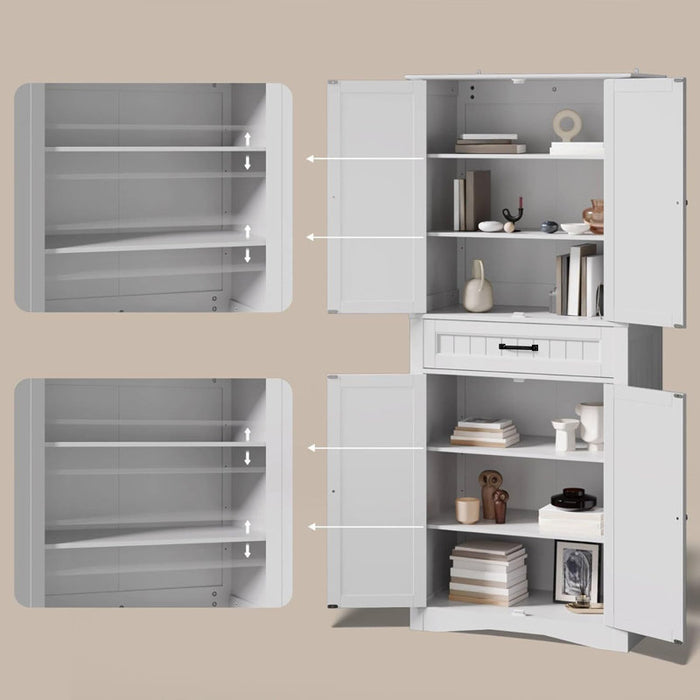 Garde-manger de cuisine moderne Orys 70,8 po, couleur blanche