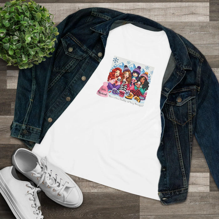 Girls Weekend Cheers to Cocoa, Friendship, and Snowy Shenanigans! - Women's Softstyle Tee - Whippie's