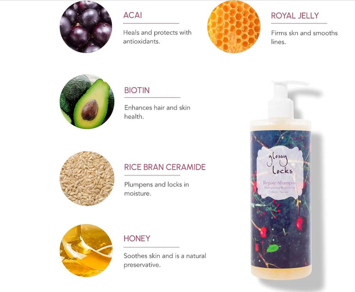 Glossy Locks Repair Shampoo - 100% Pure