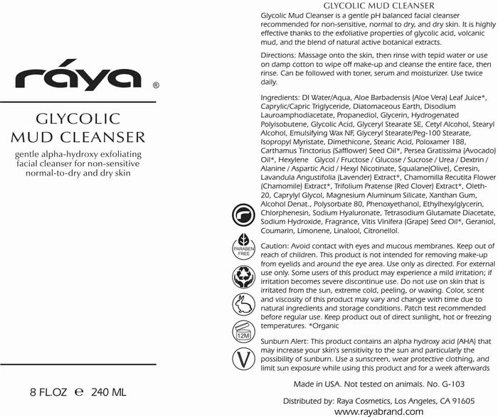 GLYCOLIC MUD CLEANSER (G-103) RAYA SPA - rayaspa