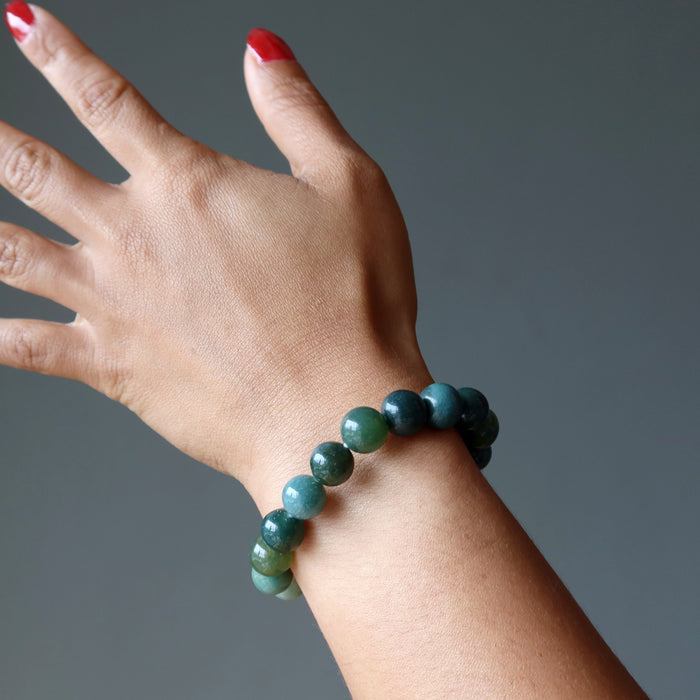 Green Agate Bracelet Natural Grounding Stone Lover of Life
