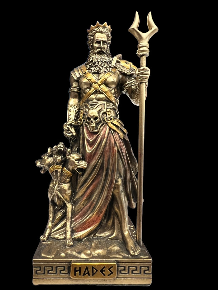 Hades, Greek God of the Underworld, with Cerberus, Miniature Statue by Veronese Design - Raven's Cauldron
