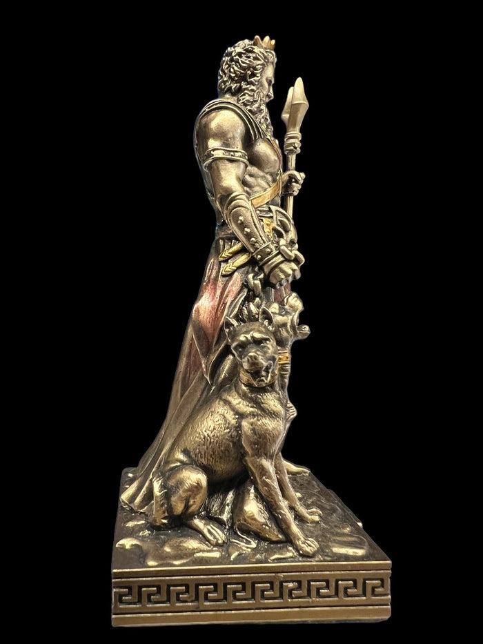 Hades, Greek God of the Underworld, with Cerberus, Miniature Statue by Veronese Design - Raven's Cauldron