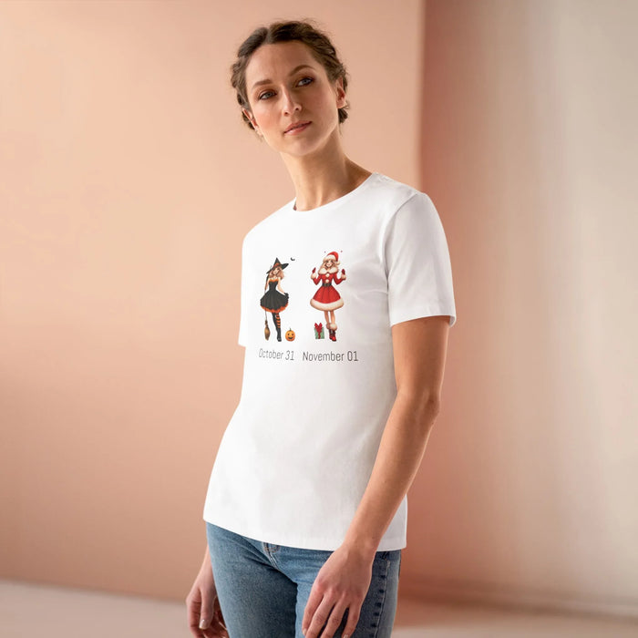 Halloween Christmas Transition Tee | Women's Softstyle Shirt
