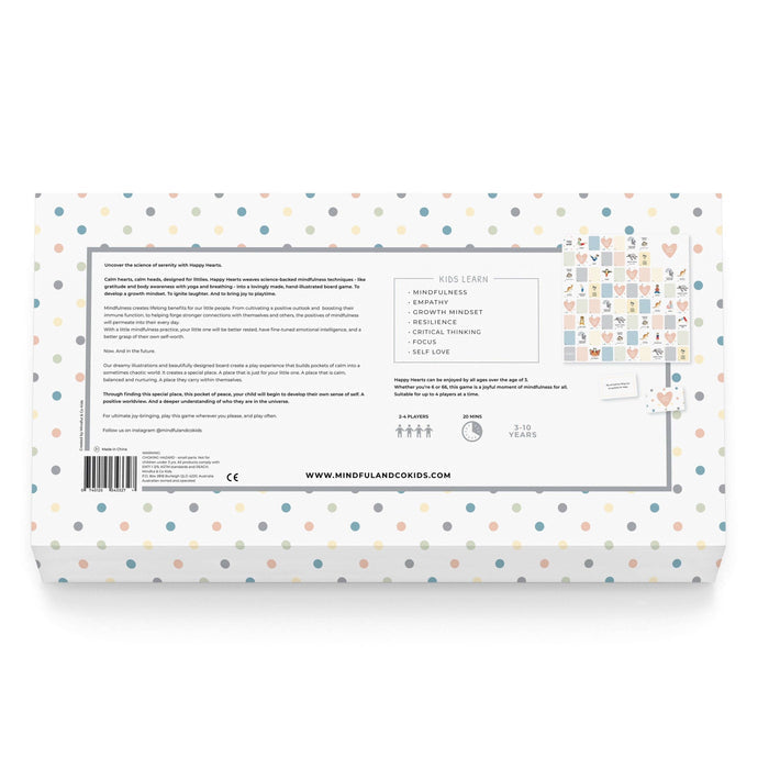 Product packaging with polka dot design and text on a white background