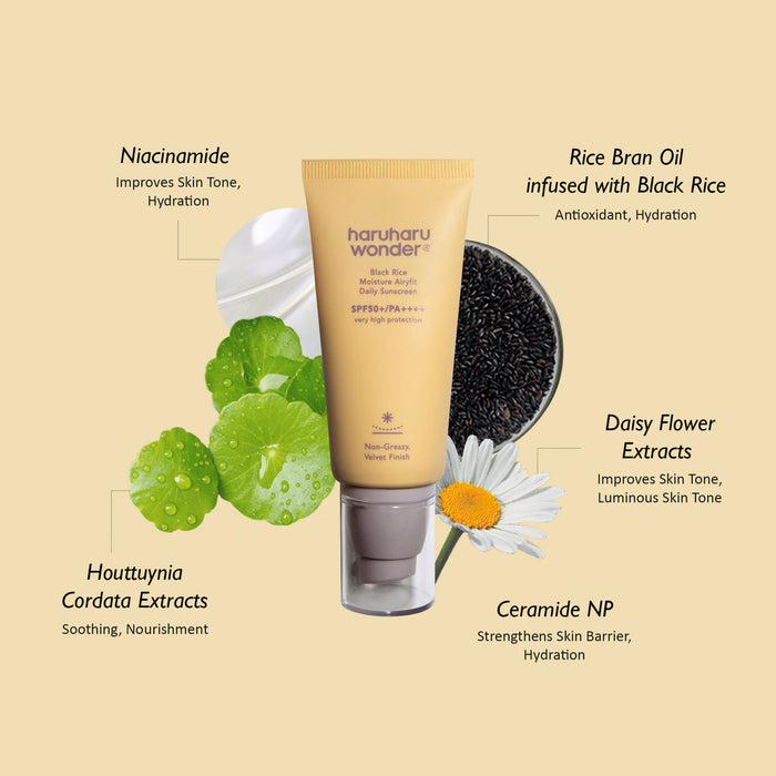 Haruharu Wonder Black Rice Moisture Airyfit Daily Sunscreen SPF50+/PA++++ 50Ml