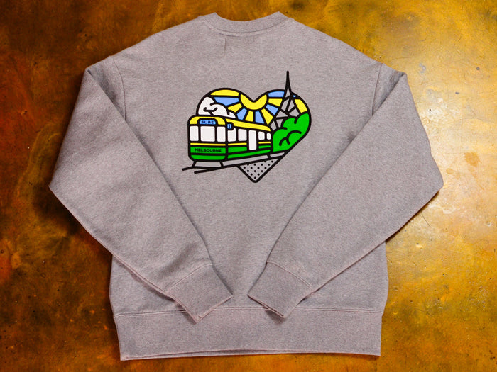 Heartbeat Heavy Crew - Grey Marle