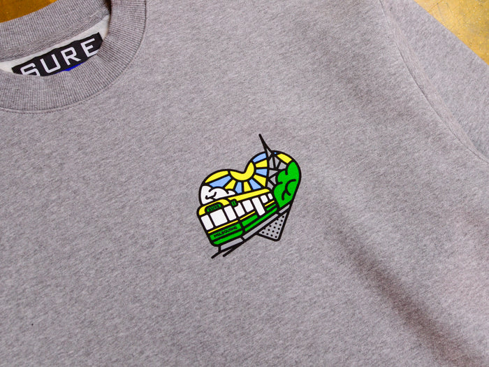 Heartbeat Heavy Crew - Grey Marle