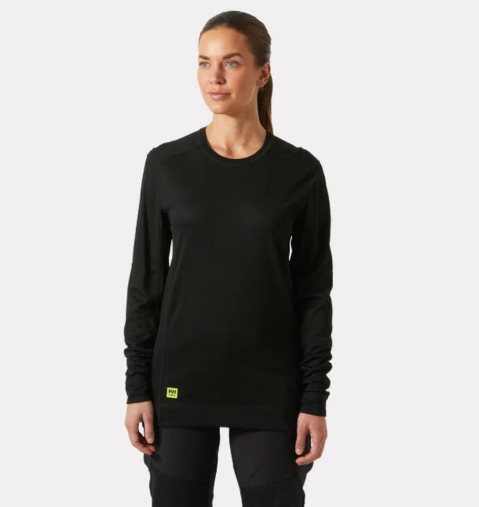 Helly Hansen Women's Lifa Crewneck Long Sleeve Baselayer Tee Thermals & Underwear Helly Hansen Black 2XL Reg