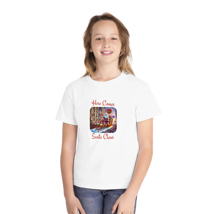 🎅 Here Comes Santa Claus 🎄 Youth Midweight Tee ✨ - Whippie's