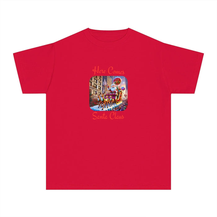 🎅 Here Comes Santa Claus 🎄 Youth Midweight Tee ✨ - Whippie's