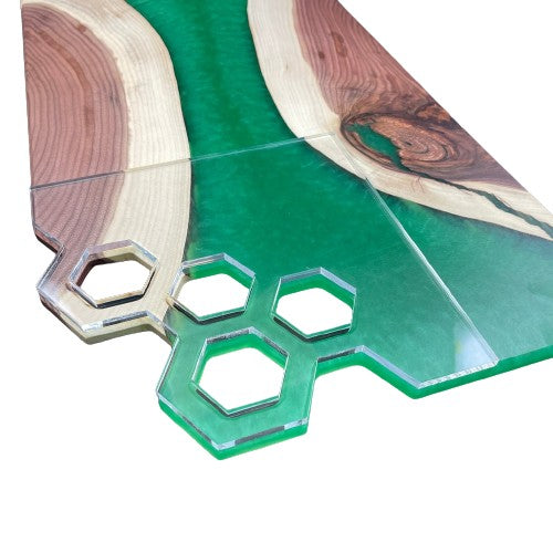 Hexagon Charcuterie Board Handle Acrylic Router Template