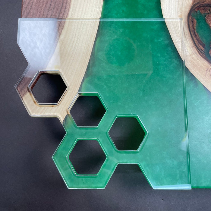 Hexagon Charcuterie Board Handle Acrylic Router Template