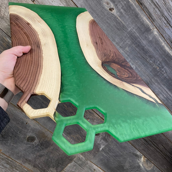 Hexagon Charcuterie Board Handle Acrylic Router Template