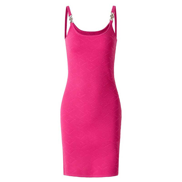 Hot Pink Knit Midi Dress