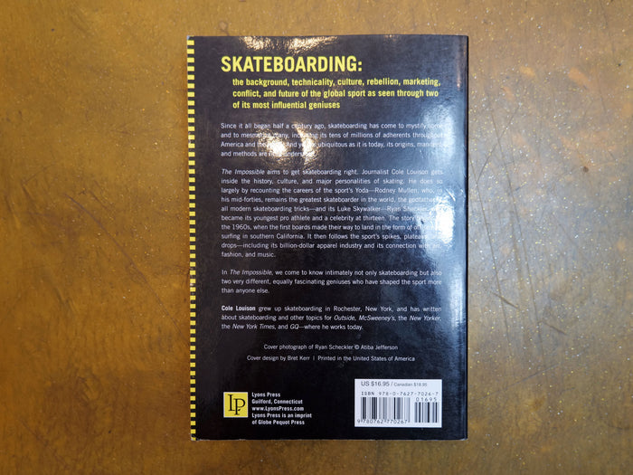 Impossible : Rodney Mullen, Ryan Sheckler, and the Anti-Gravity History of Skateboarding Vintage Book - Cole Louison