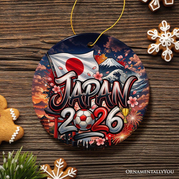 Japan 2026 Soccer Cup Global Championship Ornament, Fans Football Gift and Tree Decor Ceramic Ornament OrnamentallyYou