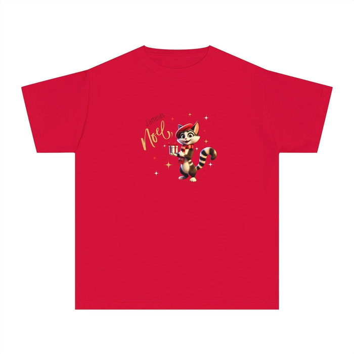 J'attends Noël 🐈‍⬛ Youth Midweight Tee 🎄 A purr-fectly Parisian Christmas for your little one! - Whippie's