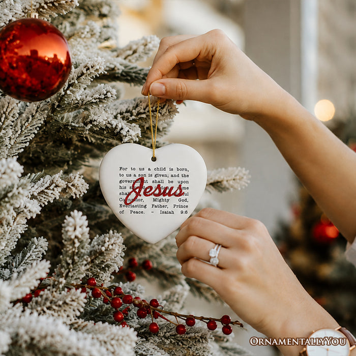 Jesus Christmas Bible Verse Ornament, Isaiah 9:6 for Faithful Believers Gift and Souvenir
