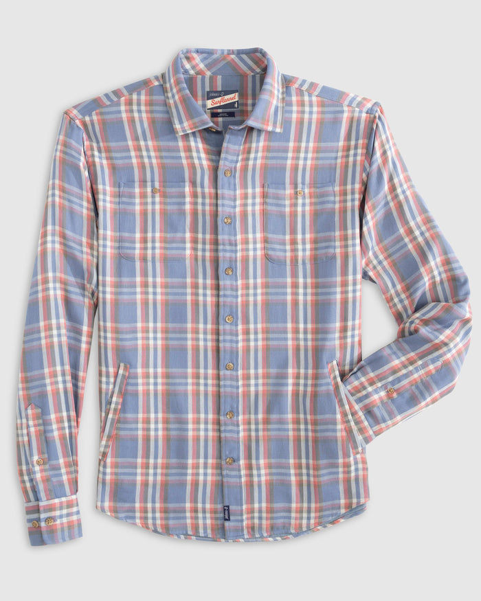 Johnnie-O Men's Messer Surflannel Button Up Shirt Jacket Apparel Johnnie-O Laguna Blue Small
