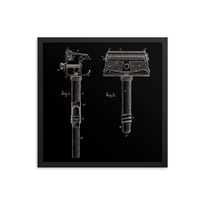 Kampfe Brothers Patent Drawing Elegant Black Framed Print - Phoenix Artisan Accoutrements