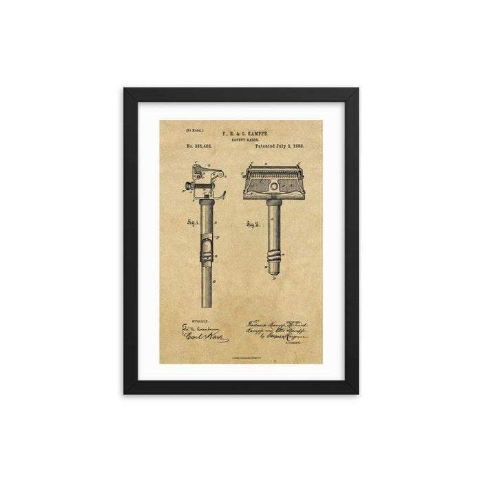 Kampfe Brothers Patent Drawing Framed Print - Phoenix Artisan Accoutrements