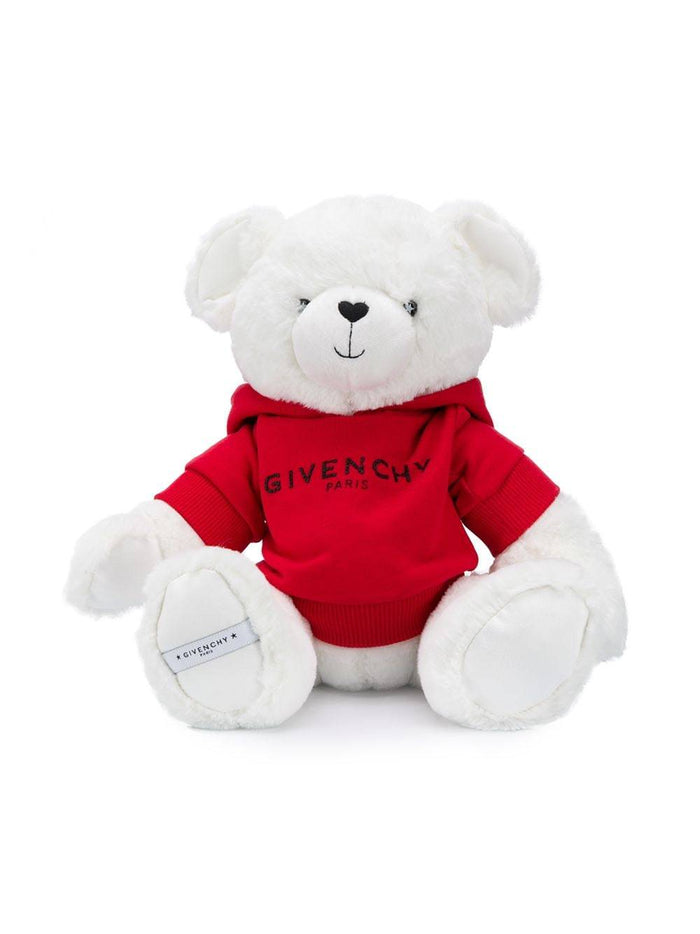 GIVENCHY KIDS Logo Hoodie Teddy Bear Red - Maison De Fashion
