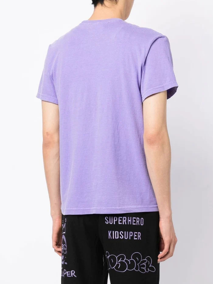 KIDSUPER Logo-Print T-shirt Purple/Yellow - MAISONDEFASHION.COM