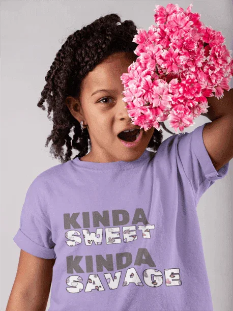 ✨ Kinda SWEET Kinda SAVAGE 😎 Youth Midweight Tee 💖 - Whippie's