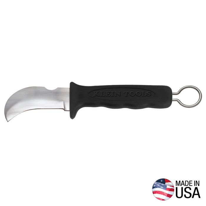 Klein 1570-3 Cable/Linemans Skinning Knife Hook Blade, Notch & Ring - Ironworkergear